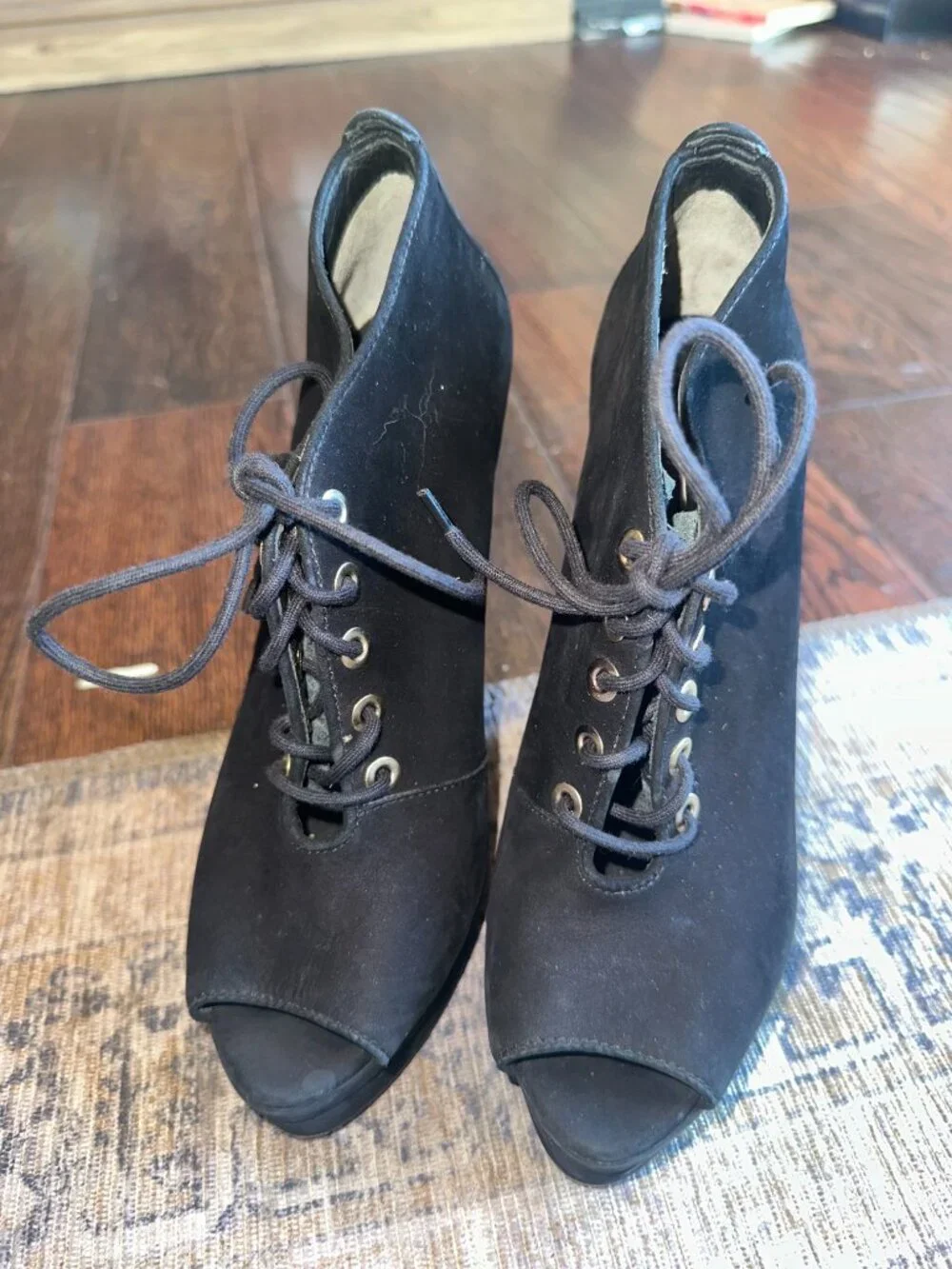 Diane von Furstenberg  Peep Toe Wedge Booties